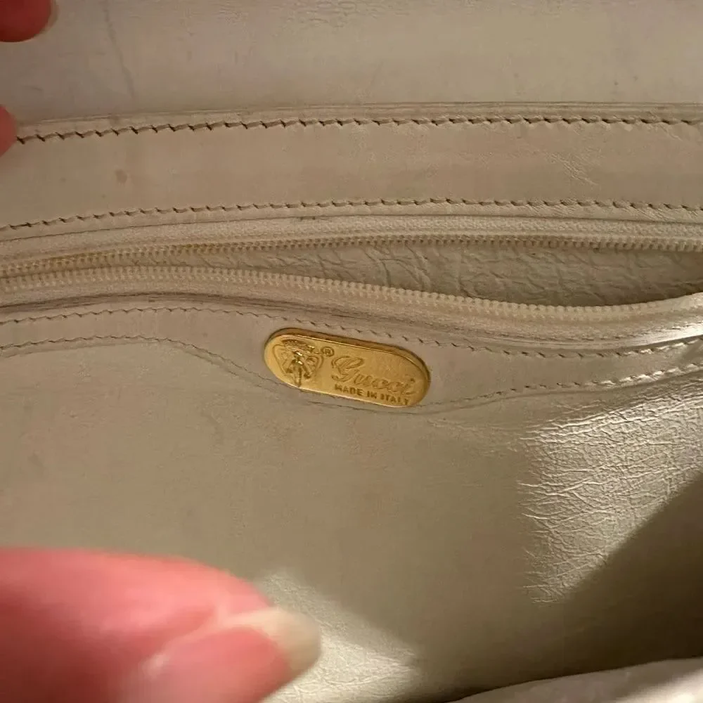 Gucci lizard embossed leather top handle tote
